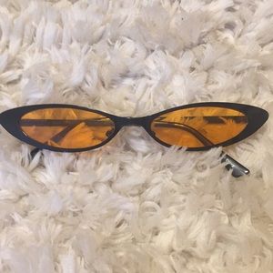 Small Cat Eye Orange Lens Sunglasses